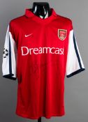 Dennis Bergkamp: a signed red & white Arsenal No.