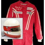 Valentino Musetti 1970s raceworn Bell helmet and Formula 1 racesuit,