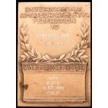 An International Amateur Athletic Federation World Record Holder plaque presented to Sebastian Coe