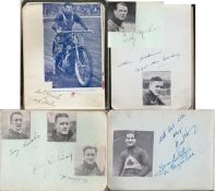 Late 1930s Speedway Rider autograph album,
over seventy rider signatures dating from 1937,