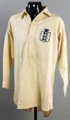 Fred Kean: a white England international shirt worn in the match v Belgium at Highbury 19th March