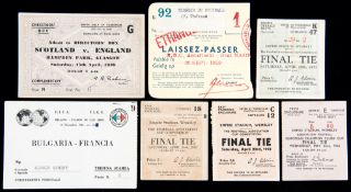 A collection of football tickets,
including F.A.