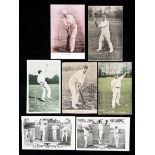 30 cricketer portrait postcards circa 1900-1910,
subjects including J R Mason, G H Hirst,