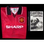 Eric Cantona signed football shirt and book,