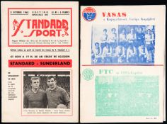 Vasas Budapest v Sunderland European Cup Winners' Cup programme 19th September 1973,