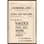 Sunderland v Middlesbrough programme 13th November 1920