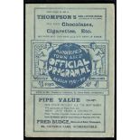 A Huddersfield Town v Middlesbrough programme played two days after the 1922 F.A.