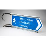 A West Ham United Football Ground finger post street sign,