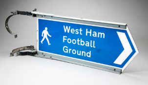 A West Ham United Football Ground finger post street sign,