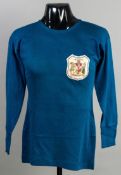 The blue Cardiff City jersey worn by Len Davies in the F.A.