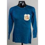 The blue Cardiff City jersey worn by Len Davies in the F.A.