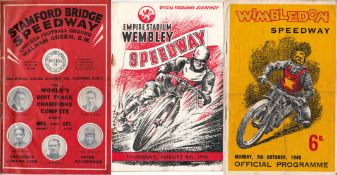 1929 Stamford Bridge and 18 post war West London Speedway programmes,