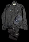 Murray Walker's Network Ten Motorsport zip-jacket and black combat trousers by Hugo Boss,
