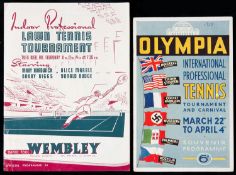 Programme for an International Tennis Tournament at Olympia, London, 1939,
England, USA, Germany,