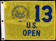 A 13th hole pin flag used at the 1989 US Open Championship at Oak Hill Country Club,