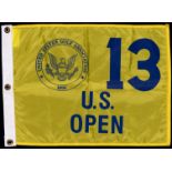 A 13th hole pin flag used at the 1989 US Open Championship at Oak Hill Country Club,