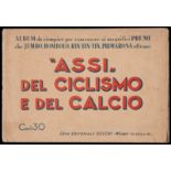 1930s Italian trade card album featuring photo cards of famous footballers and cyclists of the day,