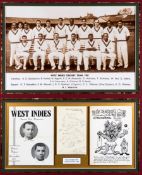 A West Indies 1957 cricket team autographed display,
