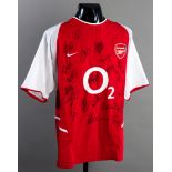 A team-signed Arsenal replica home jersey season 2002-03,