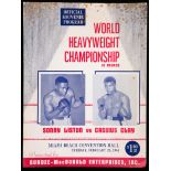 Cassius Clay v Sonny Liston World Heavyweight Championship official programme,