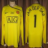 Edwin van der Sar: a yellow Manchester United goalkeeping jersey from the Ole Gunnar Solskjaer