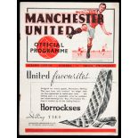 Manchester United v Burnley programme 18th April 1938