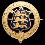 A 9ct, gold & enamel Football Association councillor's medal,