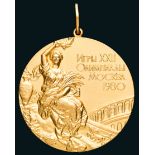 A Moscow 1980 Olympic Games gold winner's prize medal awarded for rowing awarded to Kersten Neisser
