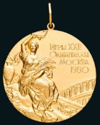 A Moscow 1980 Olympic Games gold winner's prize medal awarded for rowing awarded to Kersten Neisser