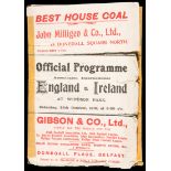 Ireland v England international programme played at Windsor Park 25th October 1919,