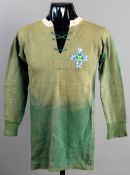 Johnny Geary: a green Irish Football League representative jersey season 1929-30,
long-sleeved,