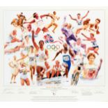 An autographed British Olympic Legends print published by the BOA in celebration of the centenary