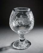 A Ryder Cup crystal goblet as given to the European team members at Oak Hill Country Club in 1995,