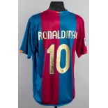 A replica red & blue striped Barcelona No.