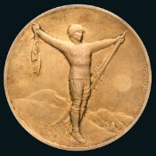 A gold winner's prize medal from the 1st Winter Olympic Games at Chamonix in 1924,
in silver-gilt,