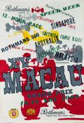 1968 Macau Grand Prix poster,
the event dated 16-17 November,