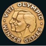 A Squaw Valley 1960 Winter Olympic Games gold winner's prize medal, 
in silver-gilt, 55mm.