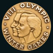 A Squaw Valley 1960 Winter Olympic Games gold winner's prize medal, 
in silver-gilt, 55mm.