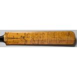 A fine autographed cricket bat signed by Test teams in the 1930s,