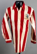 The red & white striped Sheffield United shirt worn by Jack Pickering in the F.A.