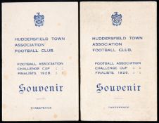 Two Huddersfield Town special issue souvenir programmes in celebration of reaching the 1928 F.A.