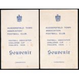 Two Huddersfield Town special issue souvenir programmes in celebration of reaching the 1928 F.A.