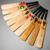 A collection of eight cricket bats signed by England and Australia Ashes teams,
for 1972, 1975,