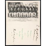 Australian Cricket Team South African Tour, 1935-36 official Christmas card sent by Bert Oldfield,