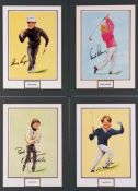 A group of 17 John Ireland caricature golfer prints from the late 1980s all signed by the subjects,