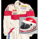 Val Musetti 1980s raceworn AGV helmet and CAN-AM racesuit,