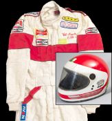 Val Musetti 1980s raceworn AGV helmet and CAN-AM racesuit,