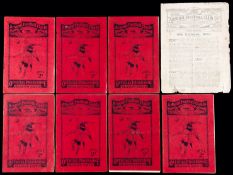 Seven Arsenal home programmes season 1925-26,
v Bolton, Newcastle, Manchester City, WBA, Birmingham,