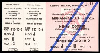 Muhammad Ali v Henry Cooper unused ringside ticket for the Heavyweight Championship of the World