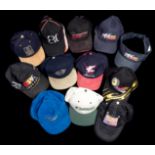 Twelve international motorsport, TV station and miscellaneous caps,